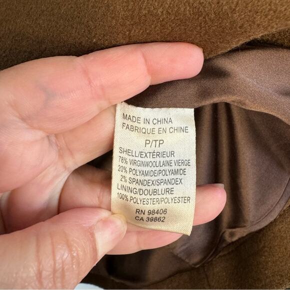 Theory Katarina Explorer Brown Virgin Wool Double Breasted Coat - Picture 5 of 8